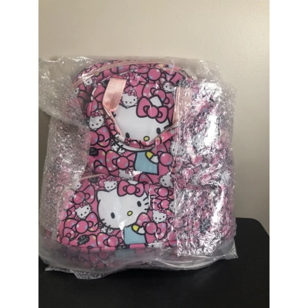 4PCS Hello Kitty Backpack Set School Bag w/ Pencil Case Shoulder Bag Wallet NWT‎